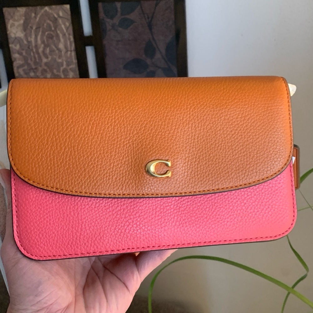 Authentic COACH 1941 colorblock pebbled leather snap magnetic closure crossbody - Picture 2 of 12